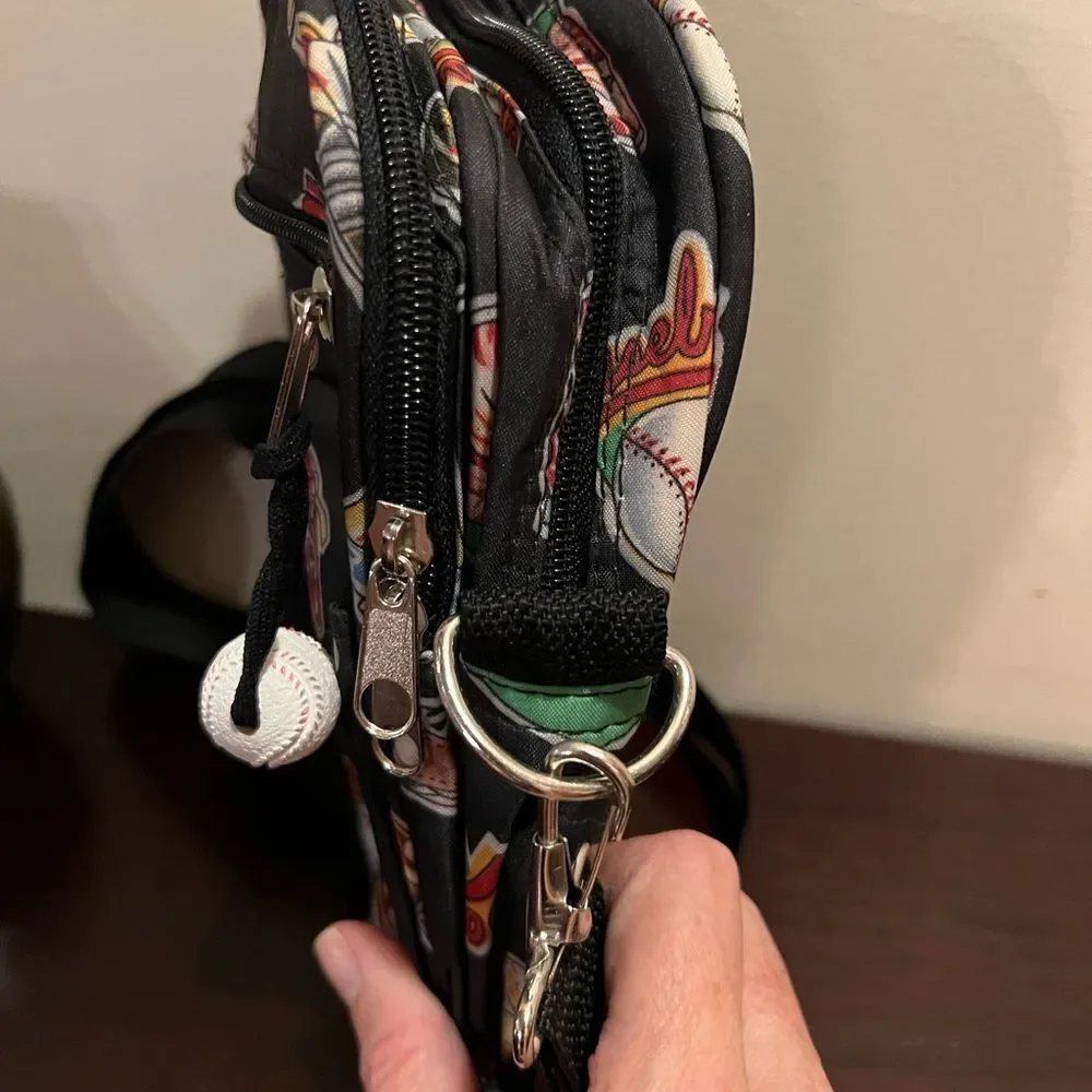 Three pocket crossbody baseball theme